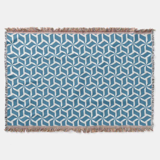 Stacked Perspective Minimalist Seamless Pattern Throw Blanket (Front)