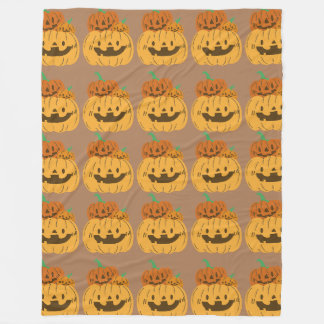 Stacked pumpkin pattern fleece blanket
