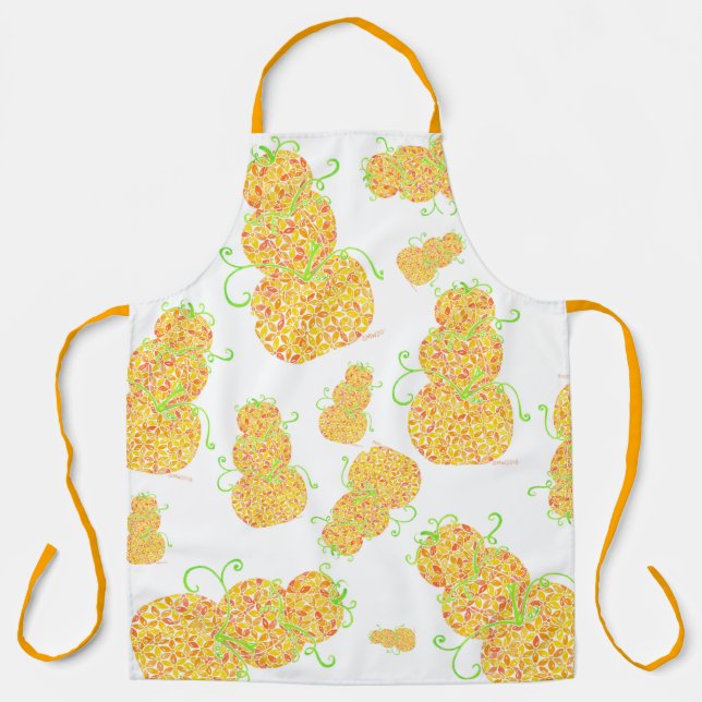 Stacked Pumpkins Fall Apron (Front)