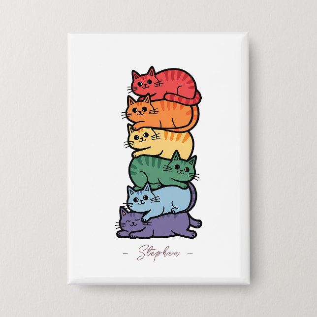 Stacked Rainbow Cats – LGBTQ Pride Celebration (Front)