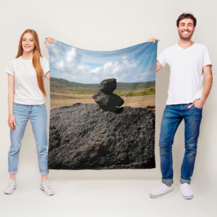 Stacked Rocks Fleece Blanket