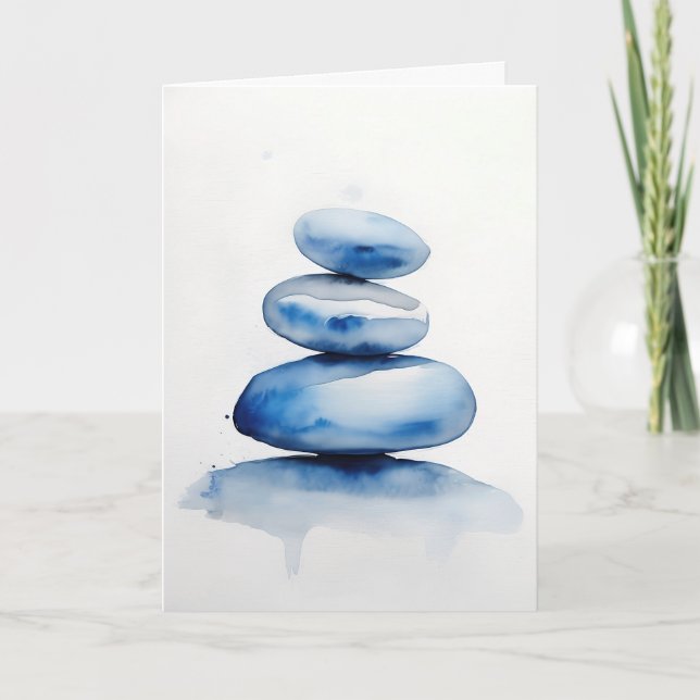 Stacked Rocks Jewish Condolence Card (Front)