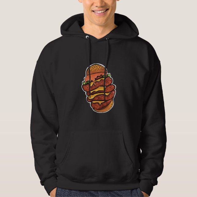 Stacked Spicy Chicken Sandwich With Sauce Illustra Hoodie (Front)