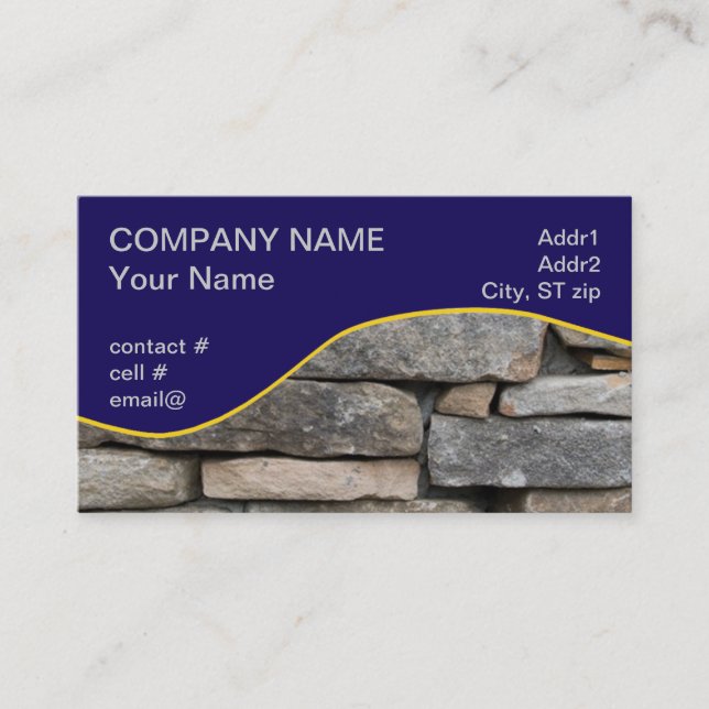 stacked stone wall business card (Front)
