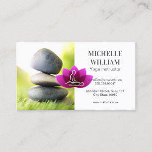 Stacked Stones in the Grass Spa Yoga Business Card