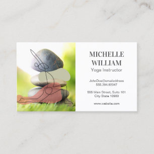 Stacked Stones in the Grass Spa Yoga Health Business Card