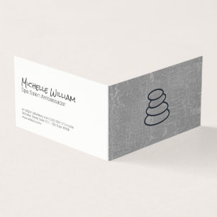 Stacked Stones   Marbles Grey   Day Spa Business Card