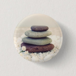 Stacked Stones Meditative Cairn 3 Cm Round Badge