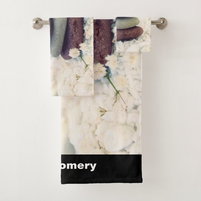 Stacked Stones Meditative Cairn Bath Towel Set (Insitu)