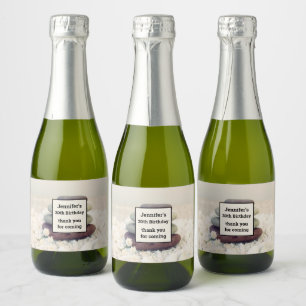 Stacked Stones Meditative Cairn Birthday Sparkling Wine Label