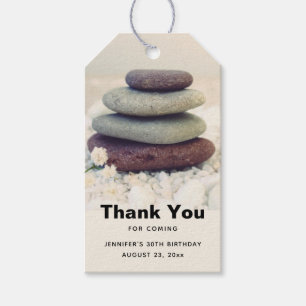 Stacked Stones Meditative Cairn Birthday Thank You Gift Tags