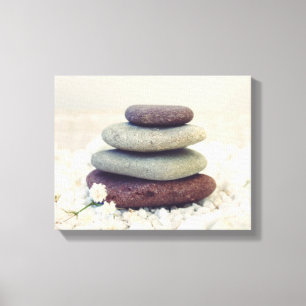 Stacked Stones Meditative Cairn Canvas Print
