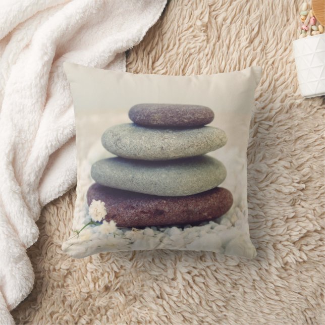 Stacked Stones Meditative Cairn Cushion (Blanket)