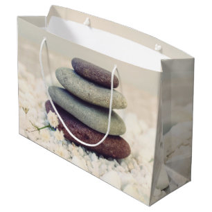 Stacked Stones Meditative Cairn Large Gift Bag