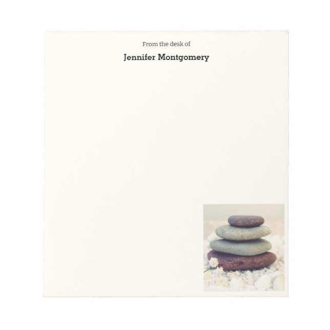 Stacked Stones Meditative Cairn Notepad (Front)