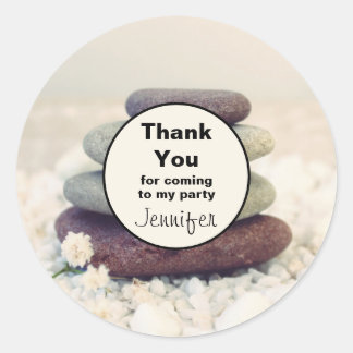 Stacked Stones Meditative Cairn Party Thank You Classic Round Sticker