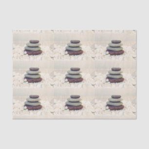 Stacked Stones Meditative Cairn Pattern Tissue Paper