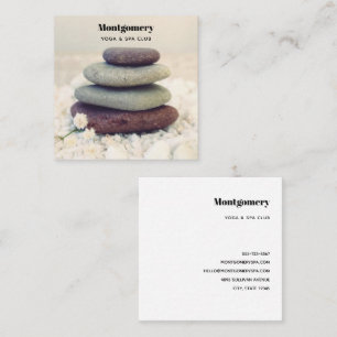 Stacked Stones Meditative Cairn Square Business Card