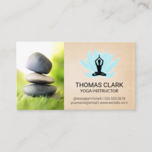 Stacked Stones Yoga Mandala Pattern Business Card