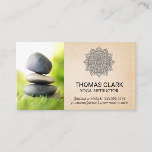 Stacked Stones Zen Yoga Mandala Pattern Business Card