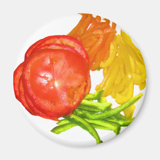 Stacked tomato with sliced peppers magnet