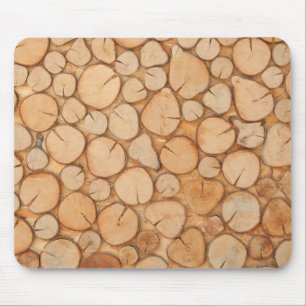 stacked tree logs mouse pad