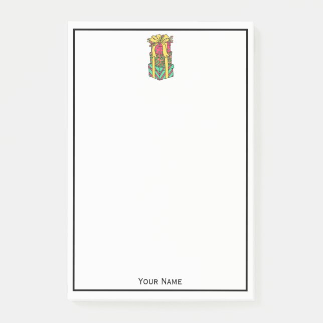 Stacked Wrapped Christmas Presents Xmas Post-it Notes (Front)