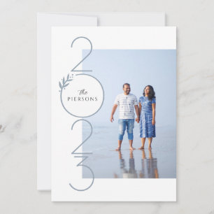 Stacked Year New Years Card Portrait