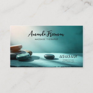 Stacked Zen Stones Massage Therapist Business Card