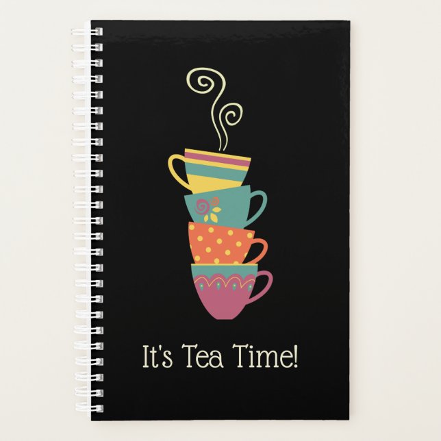 Stacket hot cups of tea or coffee, winter time planner (Front)