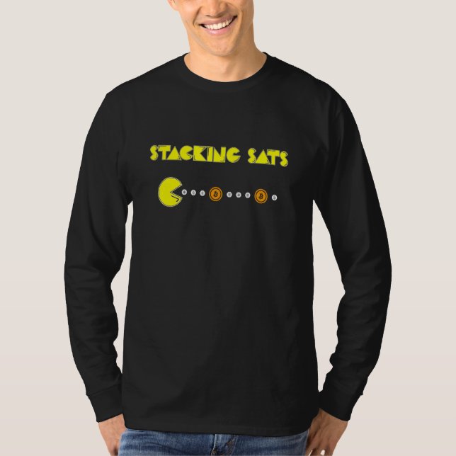 Stacking Sats Bitcoin Crypto Currency Btc T-Shirt (Front)