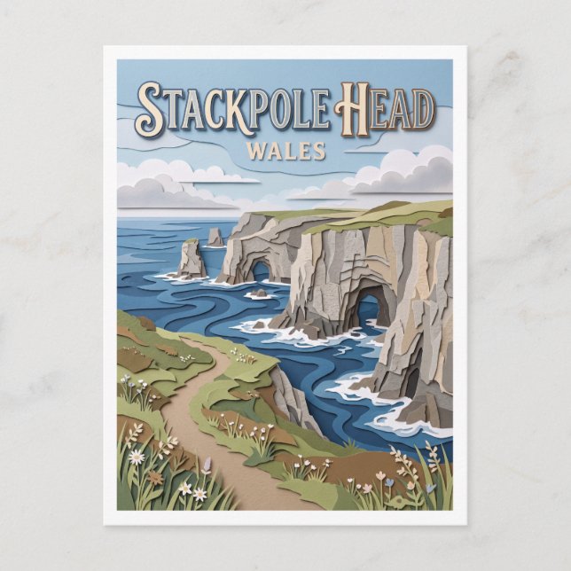 Stackpole Head Wales Postcard (Front)