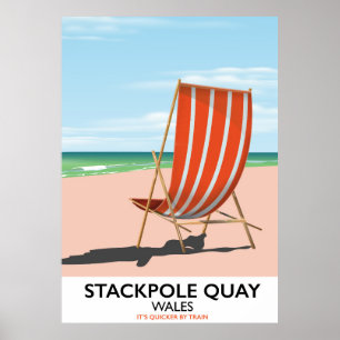 Stackpole Quay Wales beach travel poster