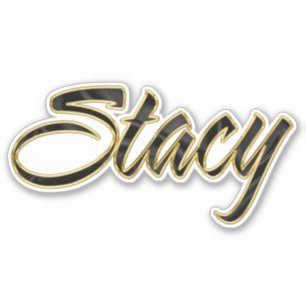 Stacy black gold lettering sticker sticker