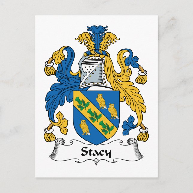 Stacy Family Crest Postcard (Front)