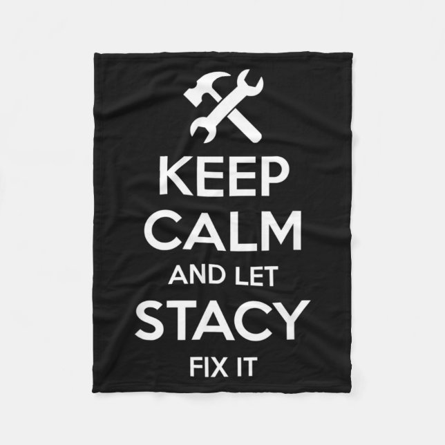 Stacy Fix Quote Funny Birthday Personalised Name Fleece Blanket (Front)