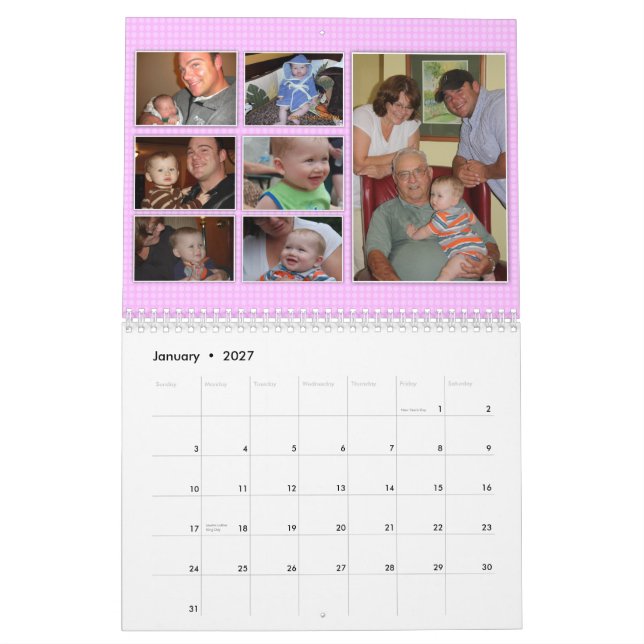 Stacy's Custom Calendar (Jan 2027)