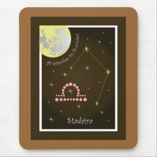 Stadaira 24 settember fin 23 october Mauspad Mouse Pad