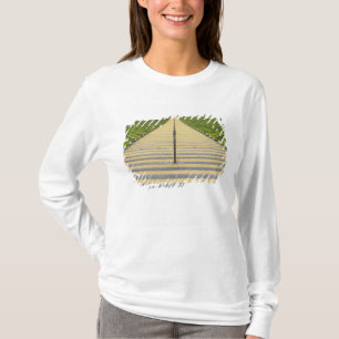 Stadium stairway between rows of green seats T-Shirt