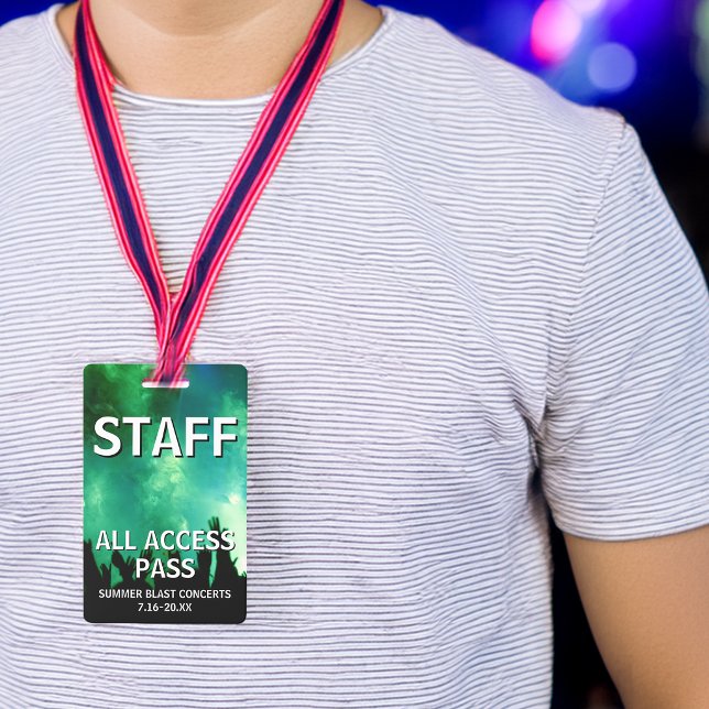 STAFF All Access Pass Concert Event ID Badge (STAFF All Access Pass Concert Event Badge)