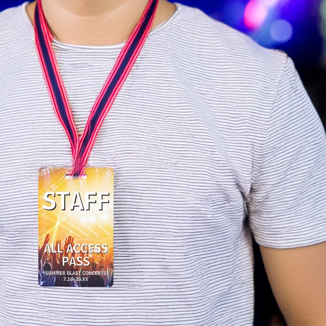 STAFF All Access Pass Concert Event ID Badge (STAFF All Access Pass Concert Event Badge)