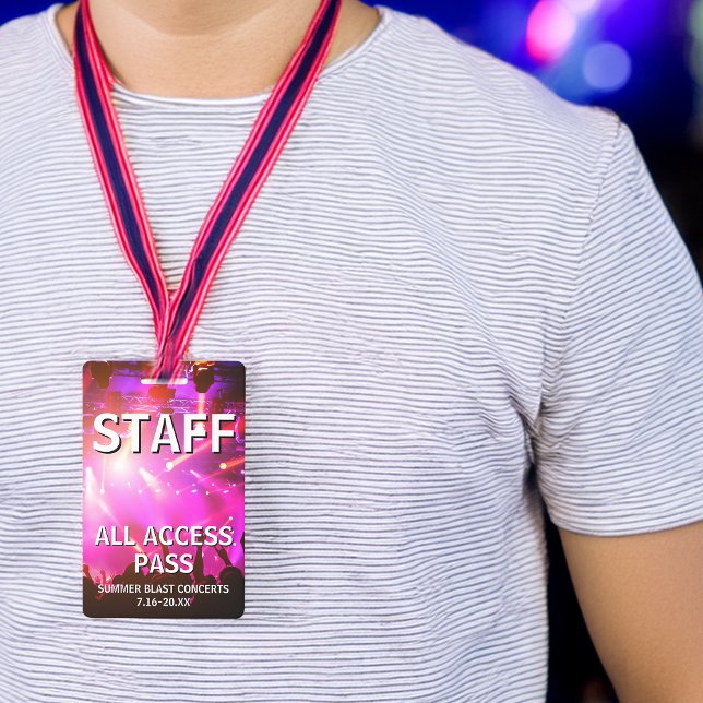 STAFF All Access Pass Concert Event ID Badge (STAFF All Access Pass Concert Event Badge)