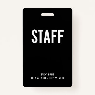 Staff All Access Pass Event ID Badge