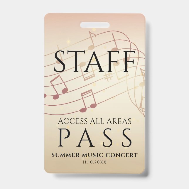 Staff All Access Pass Music Festival ID Badge (Front)