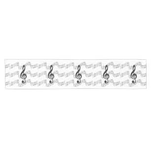 Staff and Treble Clef Short Table Runner