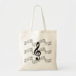 Staff and Treble Clef Tote Bag