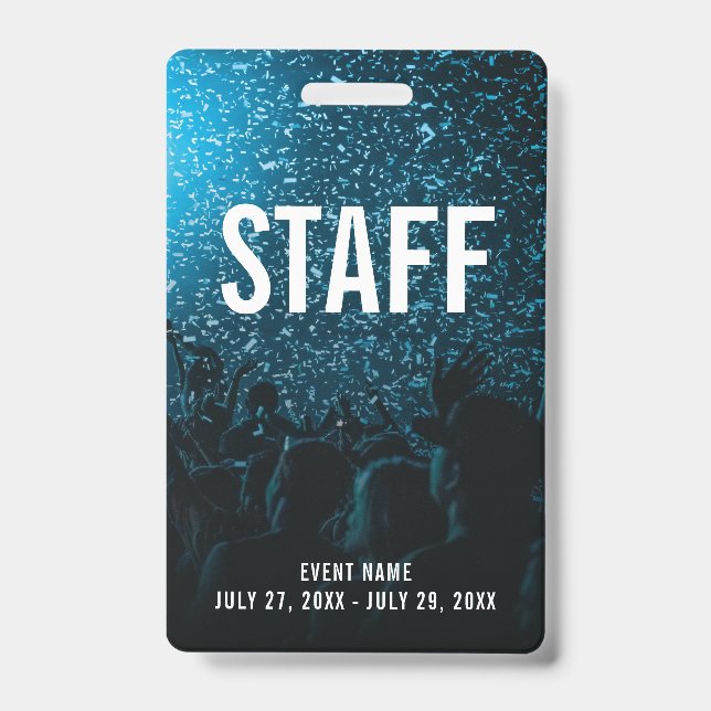 Staff Backstage Pass Event Photo ID Badge (Front)