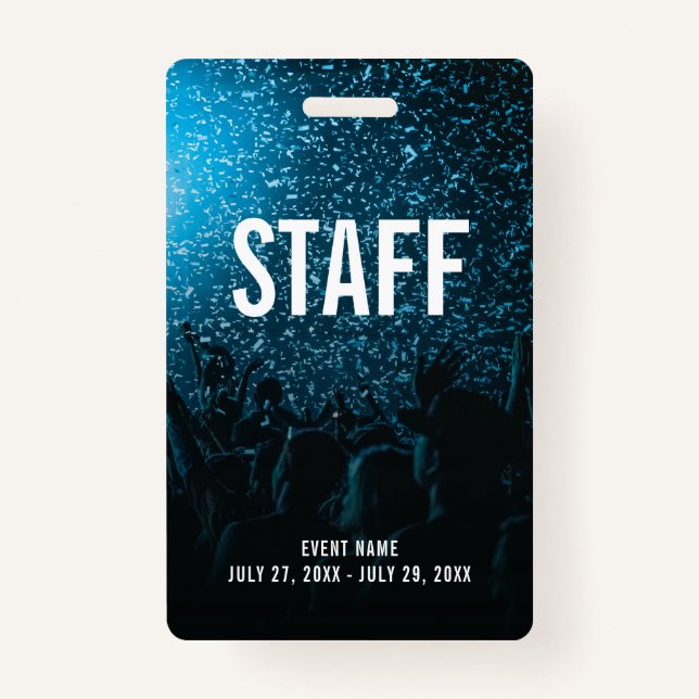 Staff Backstage Pass Event Photo ID ID Badge (Front)