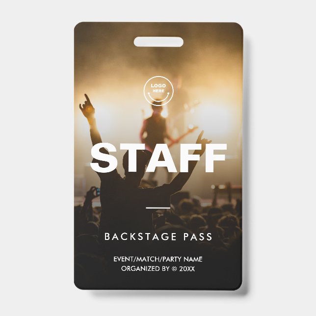 Staff Crew Access Event Concert Music Festival ID Badge (Front)