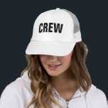 Staff Crew Security Member Hat For Women & Men<br><div class="desc">Elegant Modern Template Create Your Own Upload Image Logo Photo White Trucker Security Hat For Men & Women.</div>
